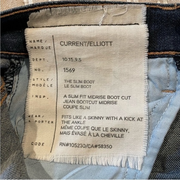 Current Elliott The Slim Bootcut Townie Raw Hem Mid Rise Jeans 23 - Picture 7 of 11